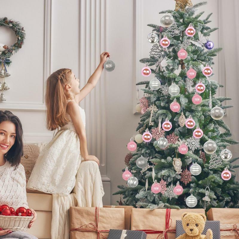 كرات شجرة عيد الميلاد شاتيربروف مع الحبل ، الكرة الملونة لافتة للنظر ، الحلي الكرة لامعة ، يصلح ليوم تذكاري ، 26 قطعة