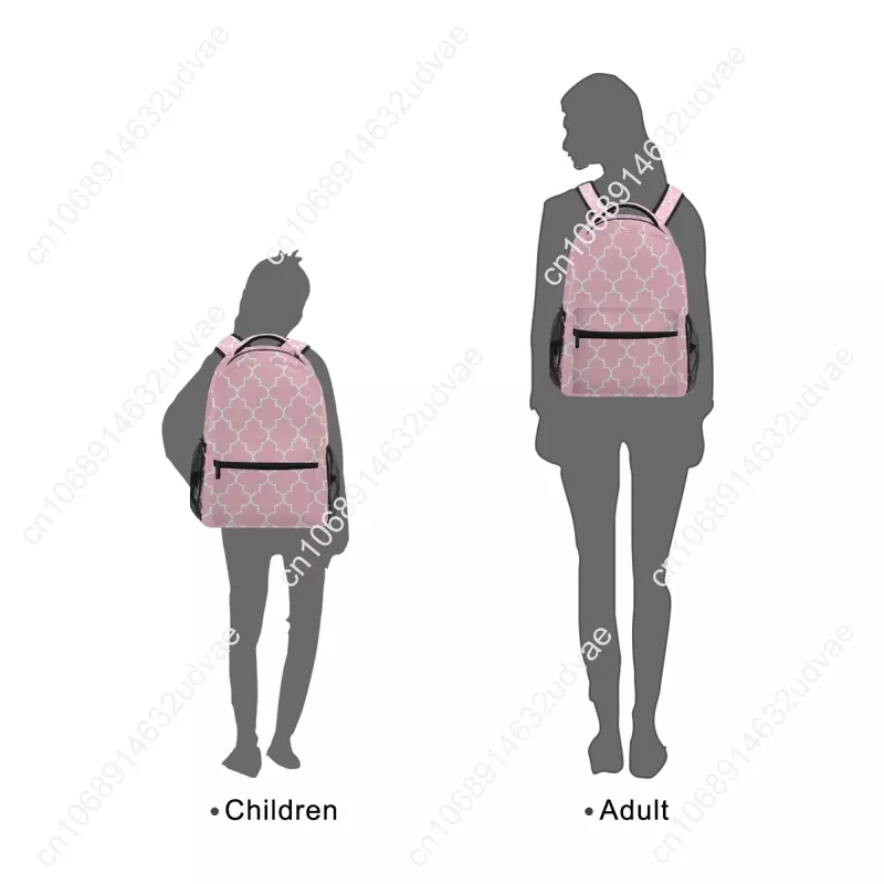 حقيبة ظهر مدرسية للفتيات والمراهقين ، حقيبة كتب بنمط شبكي للنساء ، حقيبة سفر وردية اللون ، موضة جديدة ،