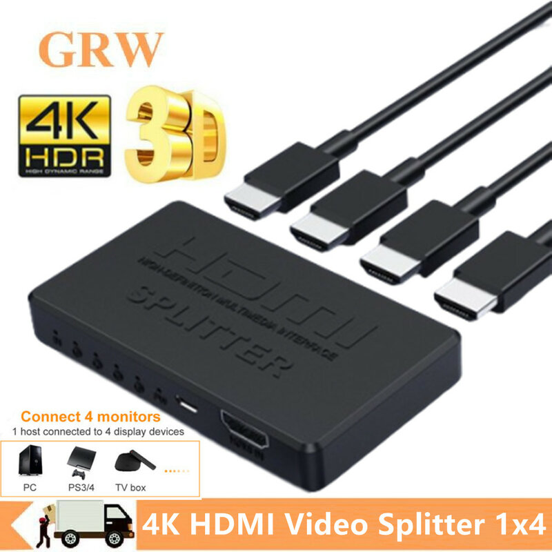 HDMI-متوافق الخائن ، فيديو الجلاد ، كابل محول ، 1x4 محور ، PS4 ، كمبيوتر محمول ، مراقب ، صندوق التلفزيون ، العارض ، HD ، 4K