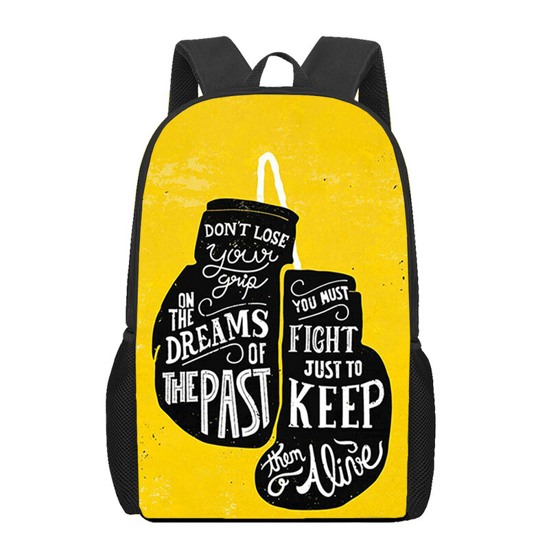 قفازات ملاكمة حقيبة مدرسية بطباعة ثلاثية الأبعاد ، حقيبة كتب للأطفال في المرحلة الابتدائية للمراهقات ، حقيبة ظهر متعددة الوظائف للمشي لمسافات طويلة