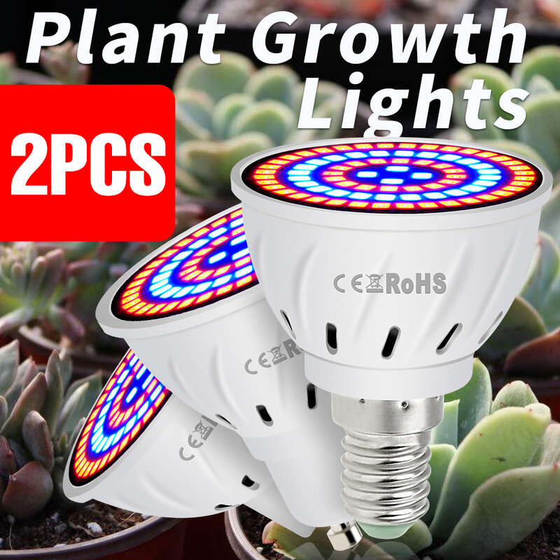 مصباح نمو نباتي GU10 Led ، E27 ، طيف كامل ، MR16 ، 48 ، 60 ، 80Led ، B22 ، مصباح زراعة النبات ، الدفيئة E14