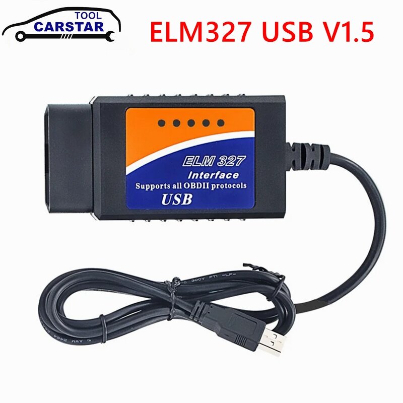 أداة تشخيص ELM327 OBD2 ، قارئ رموز السيارات ، ماسح OBDII ، USB V1.5 ، رمز القراءة ، ELM327