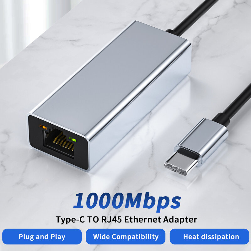 محول شبكة USB إيثرنت من Goelely بسعة 1000 ميجابت في الثانية USB3.0 إلى RJ45 لأجهزة الكمبيوتر المحمول من النوع c إلى محول شبكة إيثرنت RJ45 لأجهزة Macbook