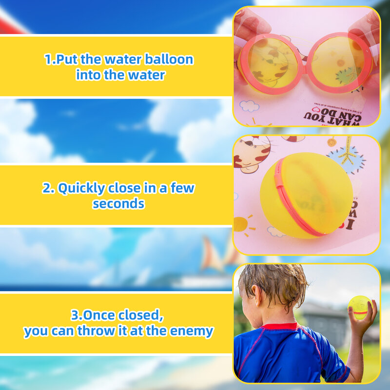 كرة ماء مغناطيسية سيليكون قابلة لإعادة الاستخدام ، حقن سريع لمحاربة المياه في الهواء الطلق في الصيف ، ألوان عشوائية