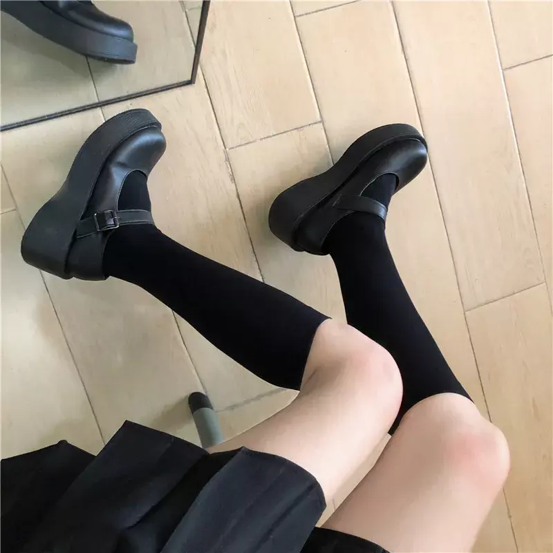 بلون أسود أبيض طويل الجوارب جوارب JK اليابان نمط مدرسة بنات الفخذ العليا جوارب لوليتا Kawaii لطيف الركبة عالية الجوارب