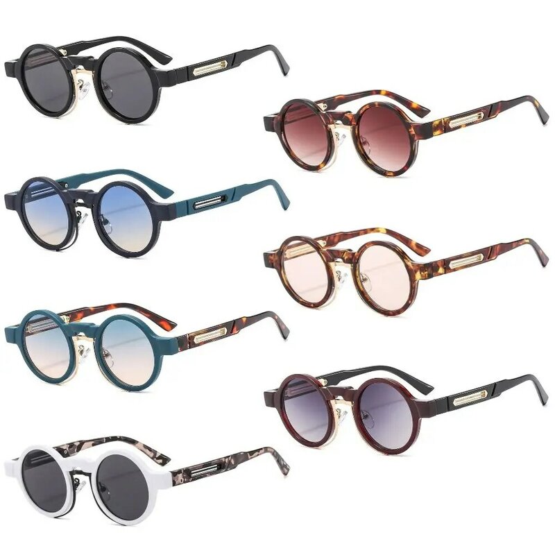 نظارات شمسية كلاسيكية بإطار دائري للرجال والنساء ، ظلال صغيرة متدرجة ، حماية UV400 ، نظارات شمسية بانك ، Y2K