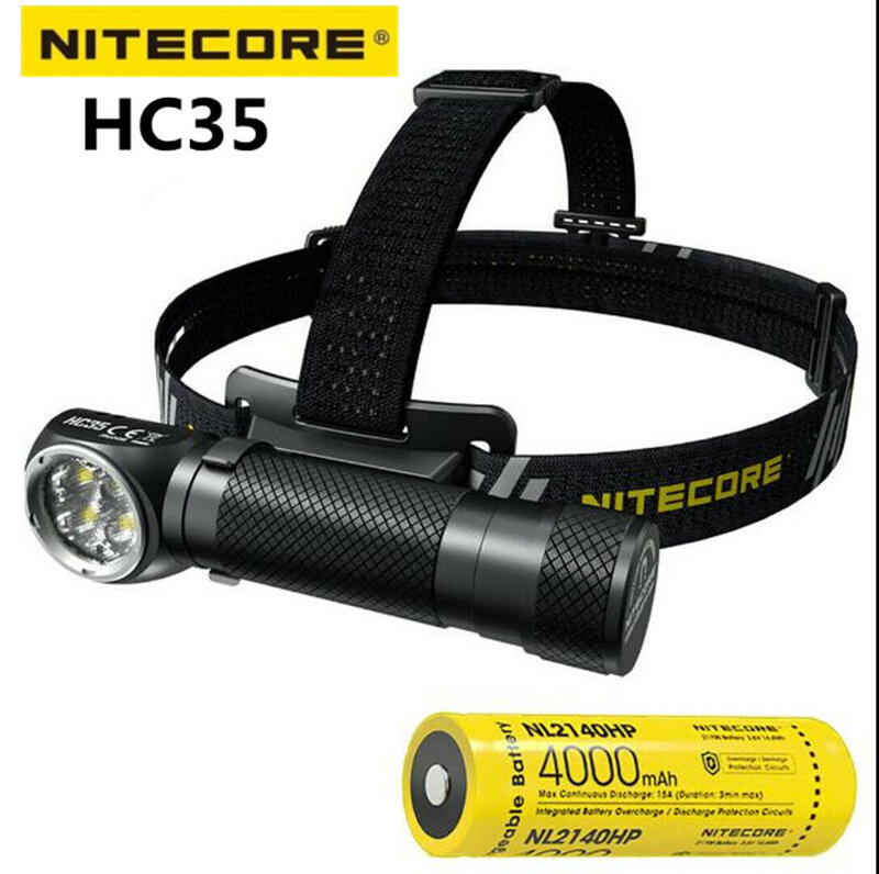 NITECORE HC35 كشافات 2700 لومينز عالية الأداء L-شكل المصباح XP-G3 S3 المصابيح USB قابلة للشحن فانوس مع بطارية 21700