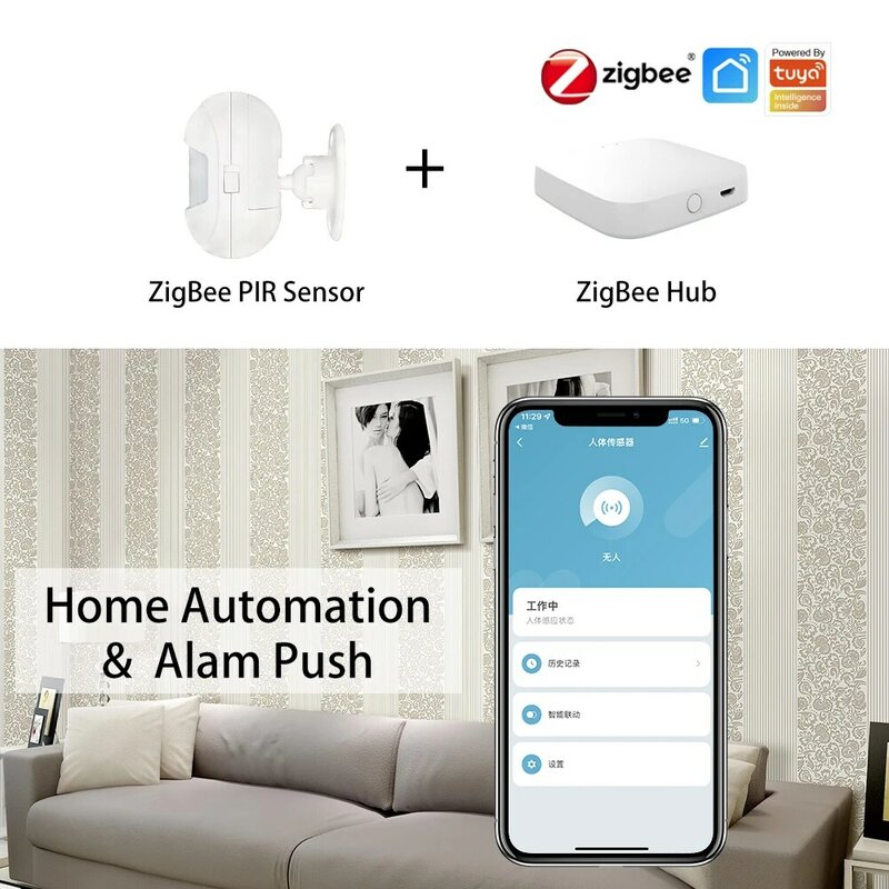 مستشعر حركة زيجبي 3.0 مع جهاز كاشف صغير لأمان جسم الإنسان بالأشعة تحت الحمراء Pir أجهزة بطارية منزلية تويا حياة ذكية Smartlife