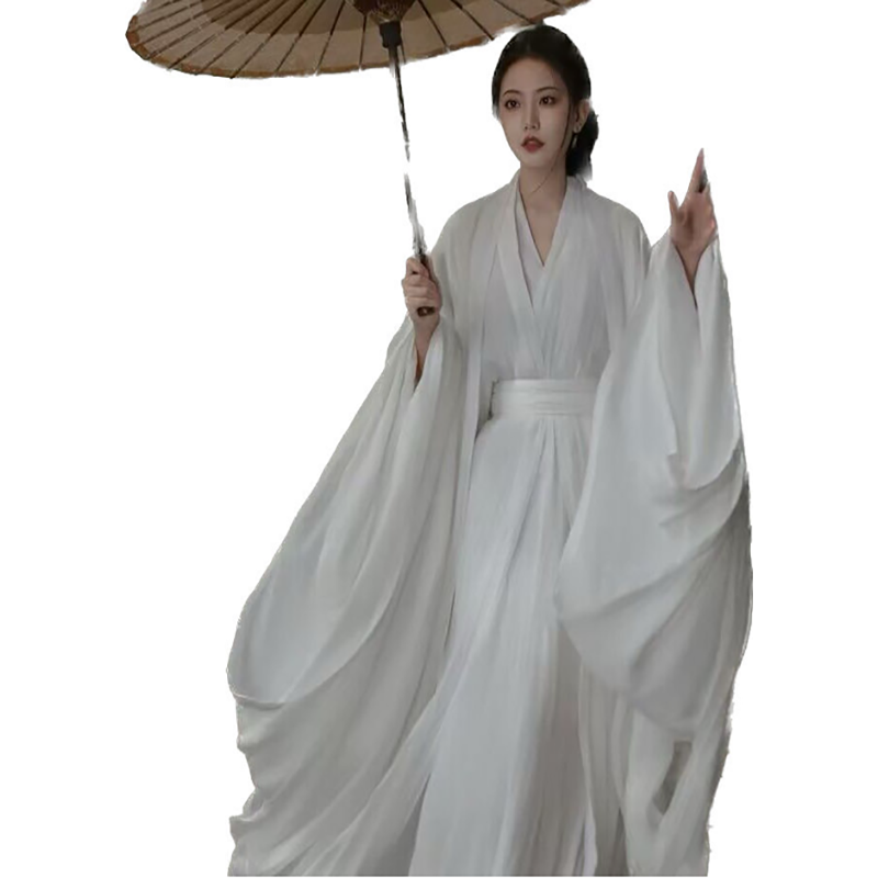 الأبيض Hanfu فستان المرأة الصينية القديمة Hanfu الإناث هالوين الجنية تأثيري حلي 2023 فستان صيفي Hanfu فستان حجم كبير