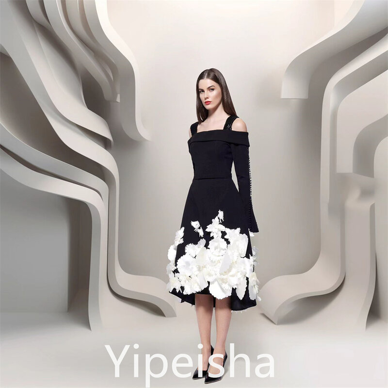 فستان سهرة بياقة عالية من Yipeisha ، بوليرو ملفوفة ، فستان حفلة موسيقية من الساتان المخصص ، رائع وأنيق