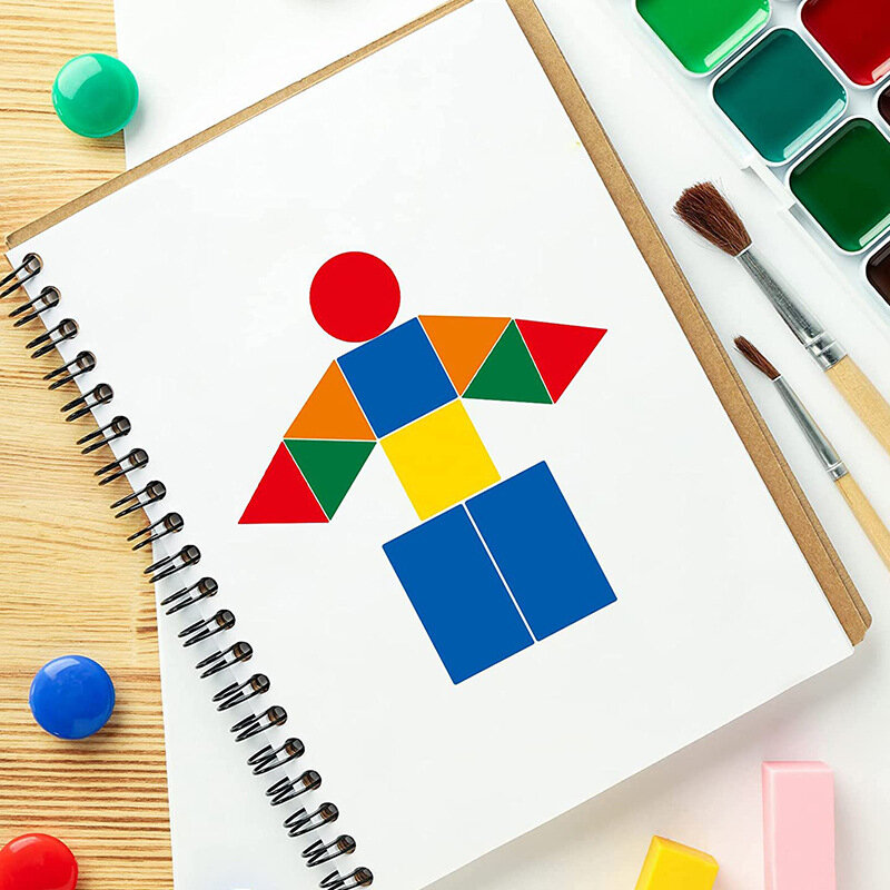 360-1080 قطعة المثلثات الملونة مستطيلة نقطة ملصقات للأطفال طالب DIY بها بنفسك اللغز الهندسة ملصقات سجل القصاصات