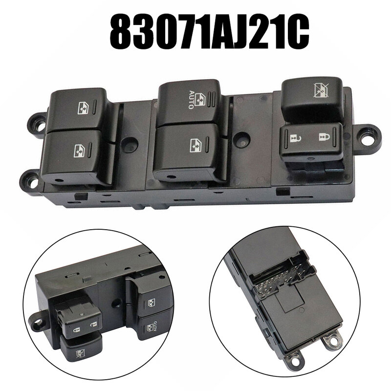 مفتاح تحكم من الزجاج الأمامي الأيسر من ABS لموروث ، خارجي ، رقم OEM 83071AJ21C ، إكسسوارات سيارة بديلة ، أسود ، 1