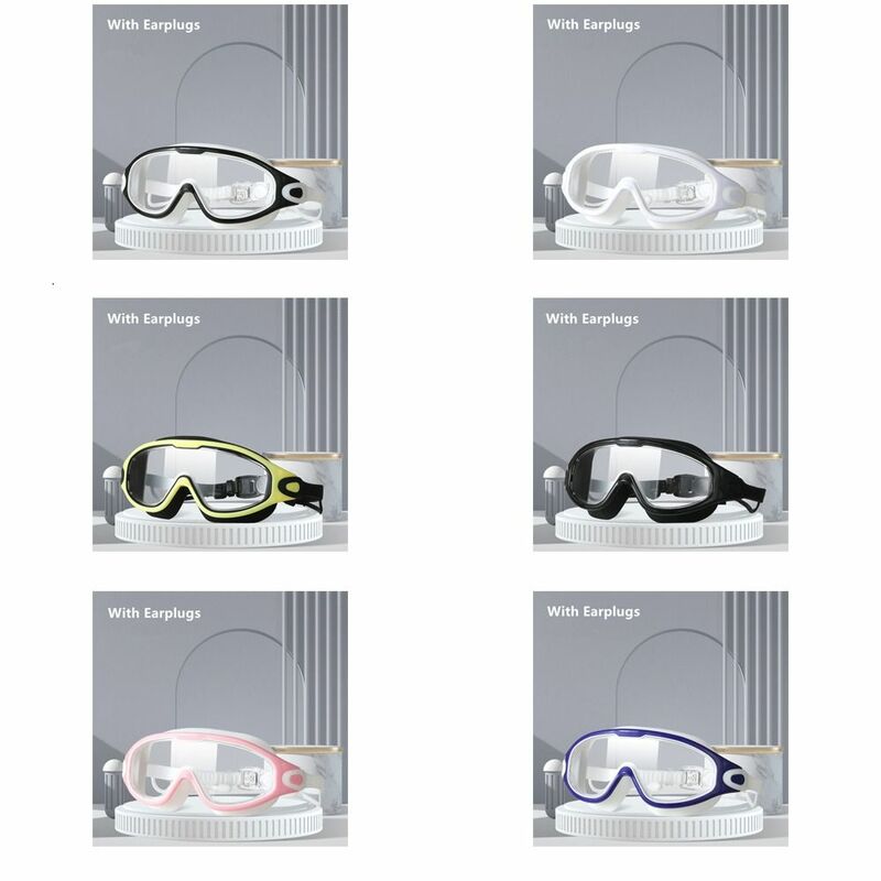 مكافحة الضباب سيليكون نظارات السباحة ، رؤية واسعة ، ضوء مسطح ، متعدد الألوان ، قابل للتعديل ، السباحة نظارات ، الغوص نظارات