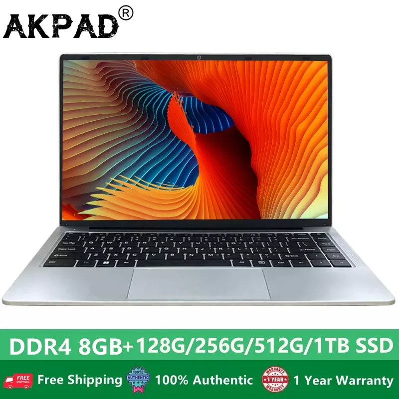 AKPAD-ويندوز 10 حاسوب محمول ، 14.1 "، Intel J4105 ، DDR4 ، 8 GB RAM ، 128 GB ، 256 GB ، 512GB ، SSD ، 2.4G ، 5.0G WiFi ، بلوتوث ، رخيصة