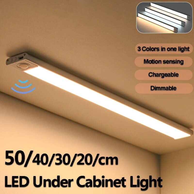 لاسلكي قابلة للشحن LED تحت إضاءة الخزانات ، استشعار الحركة ، ضوء الليل ، مصباح ، المطبخ ، داخلي ، الإضاءة ، 3 في 1 ، 2 قطعة