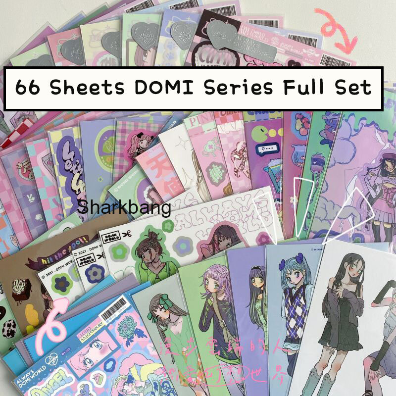 Sharkbang دومي سلسلة 12 قطعة ، 24 قطعة ، 66 قطعة مجموعة كاملة ديكو ملصقات الكورية Kpop كول بنات مجلة ملصق لتقوم بها بنفسك posticard الموردين