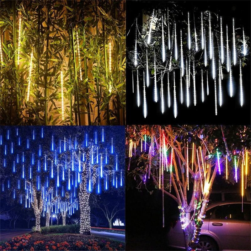 ترقية 50 سنتيمتر 288LED النيزك دش سلسلة ضوء في الهواء الطلق حفل زفاف عيد الميلاد قطرة المطر جليد الجنية أضواء حديقة جارلاند ديكور