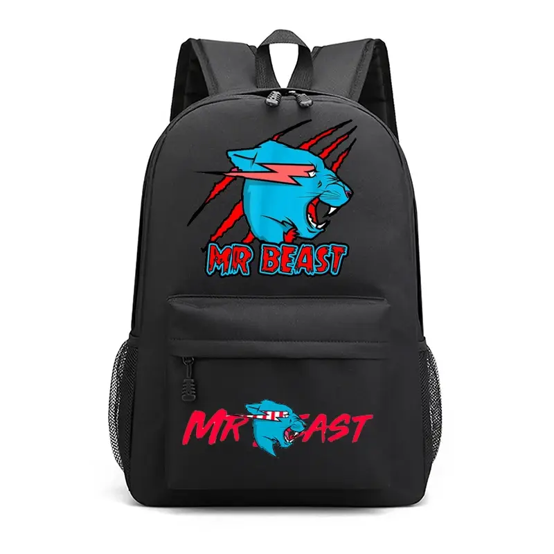 حقيبة ظهر Mr Beast برسوم كرتونية للرجال والنساء ، حقيبة مدرسية للطلاب غير رسمية ، طالب شاب ، الأكثر مبيعًا