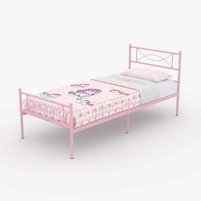 سرير معدني للأطفال ذو إطار سرير مزدوج وأثاث غرفة نوم مفرد