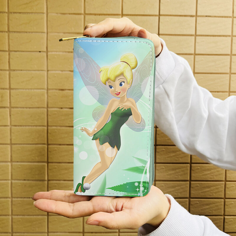 حقائب يد من Disney Tinker Bell Anime ، حقيبة عملات معدنية بسحاب كرتوني ، محافظ غير رسمية ، تخزين بطاقات ، هدية حقيبة يد ، W5561