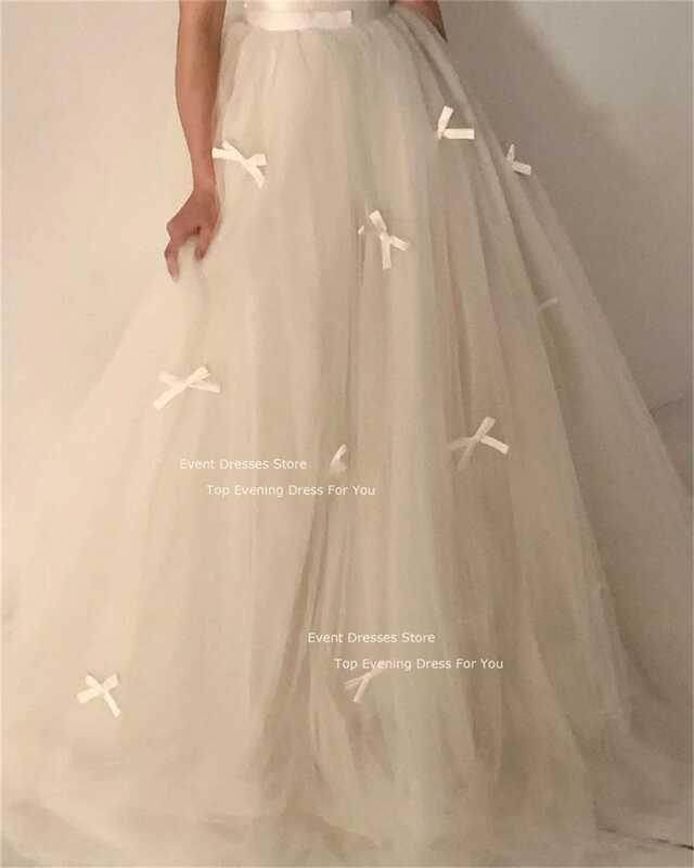 فساتين زفاف أميرات بيضاء خرافية من LISM-Fairy ، مزخرفة بفيونكة بلا أكمام ، فساتين زفاف ، صور رسمية ، عروس ، كورية ،