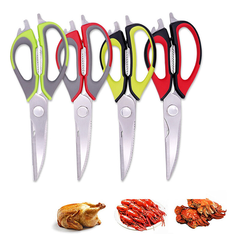 متعددة الوظائف مقص المطبخ المغناطيسي سكين مقعد للإزالة الفولاذ المقاوم للصدأ مقص للأسماك الدجاج المقصات الطبخ جديد