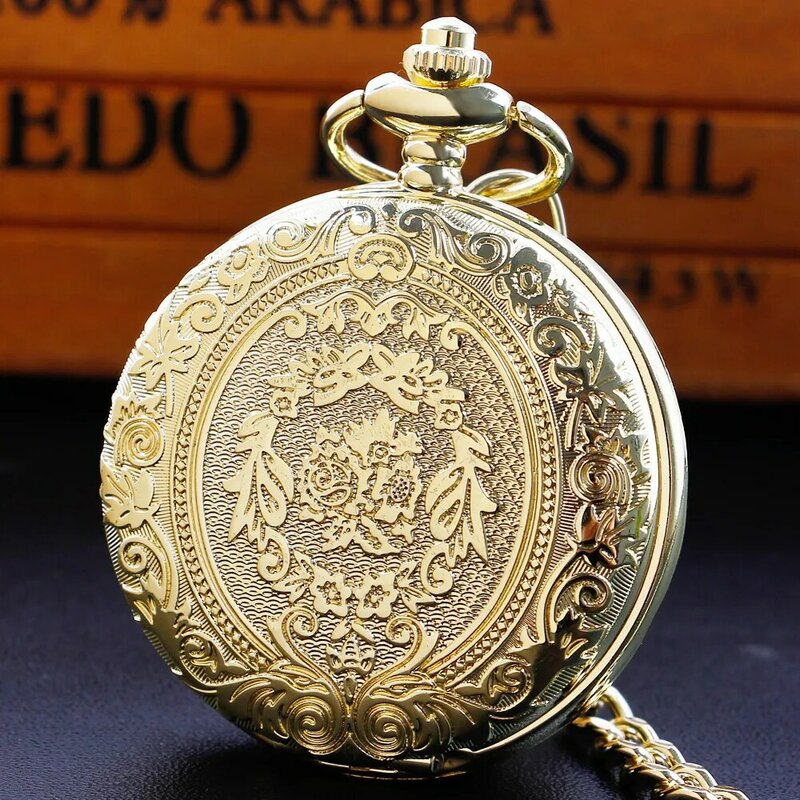خمر الذهب الفاخرة كوارتز ساعة الجيب المرأة الرجال قلادة بساطتها شخصية جيب فوب ساعة هدايا فريدة reloj hombre