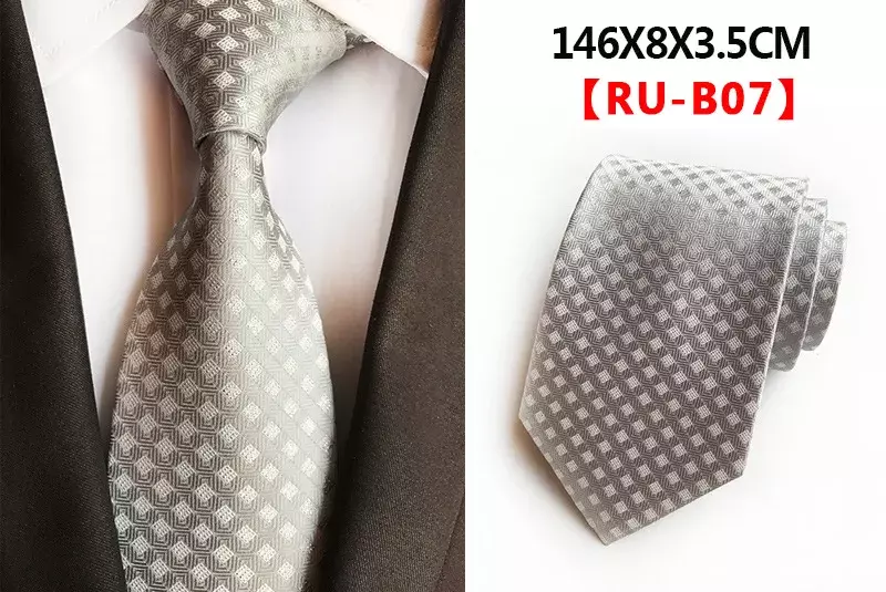 ربطة عنق للعمل من الجاكار للرجال ، ربطة عنق رسمية ، ربطة عنق بشريطة متقلب ، إكسسوارات بذلات رجالية ، راقية ، 8 ، شحن مجاني