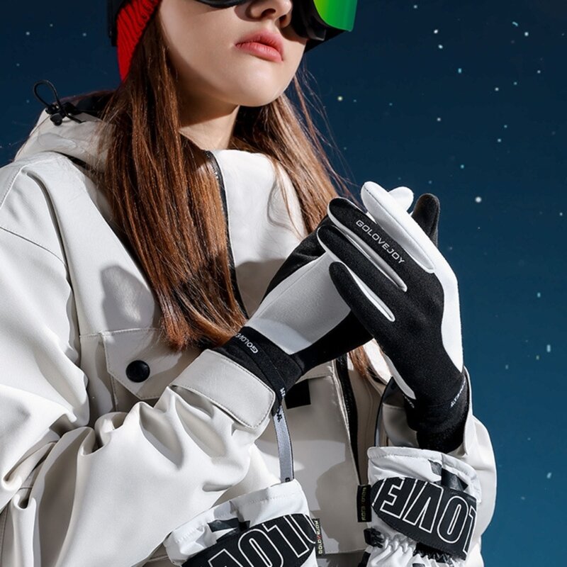 قفازات التزلج على الجليد قفازات الشتاء الدافئة للرجال والنساء قفازات مقاومة للانزلاق للطقس البارد دروبشيب