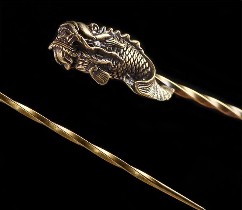 New Brass Copper Fish Cigarette Cigar Needle Knife Drill Accessories Hairpins