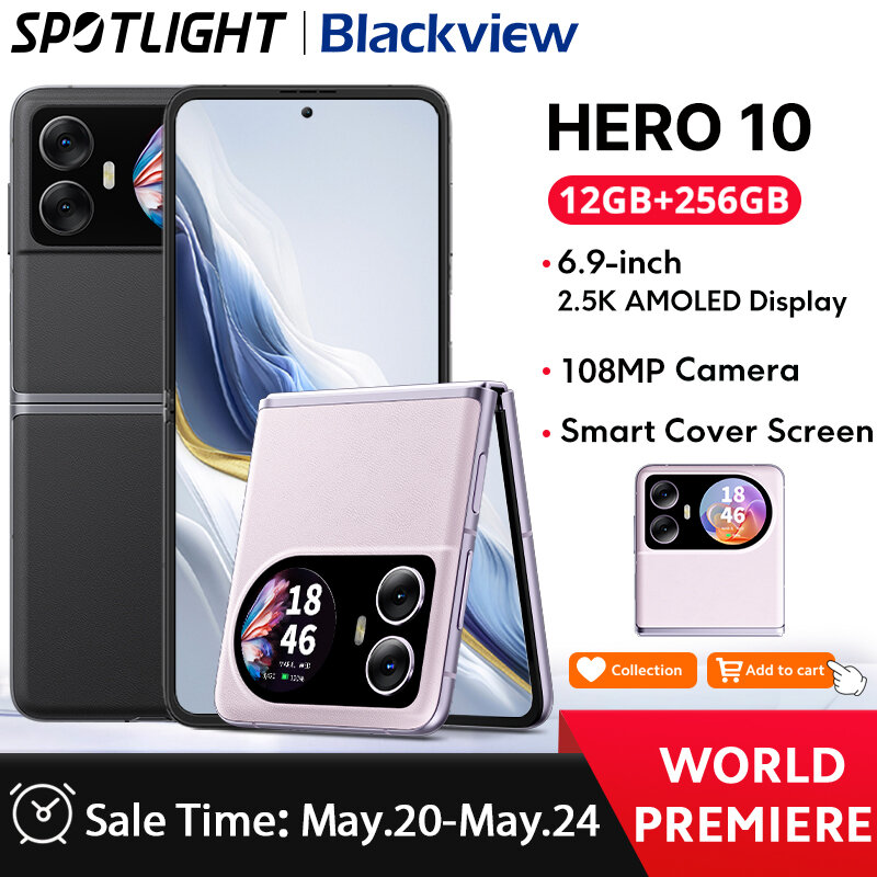 Blackview-HERO 10 هاتف ذكي ، العرض الأول العالمي ، شاشة عرض AMOLED قابلة للطي ، 12 جيجابايت ، GB ، MTK Helio G99 ، كاميرا 108 ميجابكسل ، شحن 45 واط
