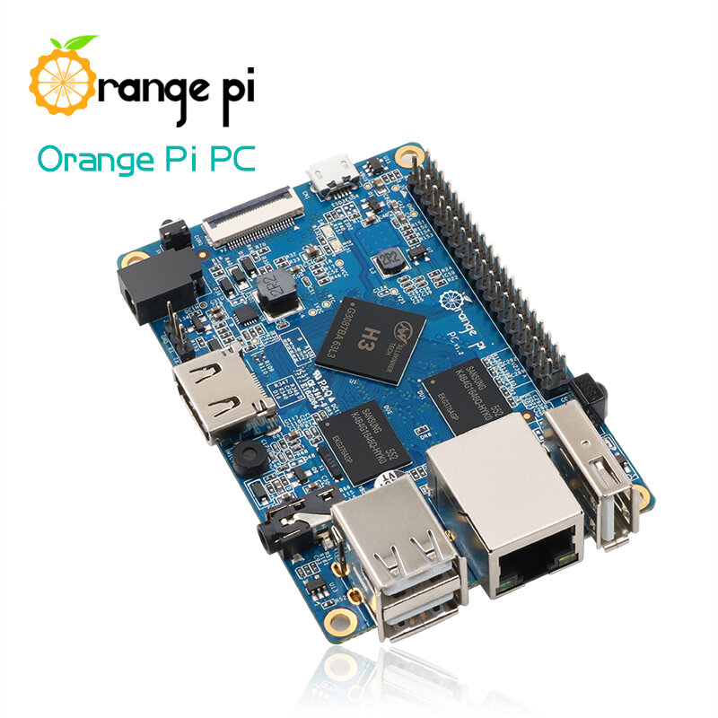 Orange Pi PC Board 1GB RAM H3 رباعية النواة دعم أندرويد أوبونتو ديبيان OS جهاز كمبيوتر صغير اختياري صندوق امدادات الطاقة المبرد