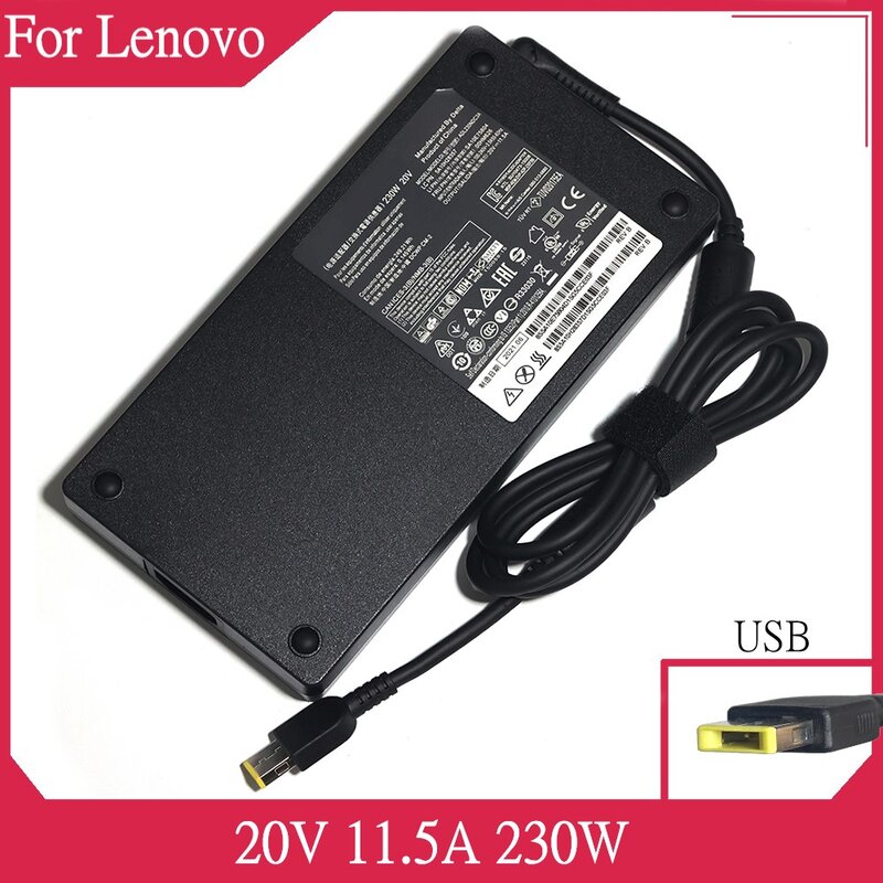 20 فولت 11.5A USB 230 واط التيار المتناوب محول للكمبيوتر المحمول لينوفو فيلق Y740 Y920 Y540 P70 P71 P72 P73 Y7000 Y7000P Y9000K A940 شاحن 00HM626