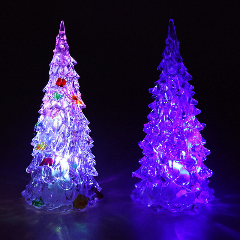 LED عيد الميلاد أضواء الليل هدايا صديقة رسمت شجرة مصابيح الكريستال الملونة girlالأصدقاء والأسرة عطلة الطرف