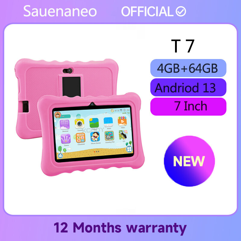 Sauenane-تابلت رباعي النواة رخيص الثمن للأطفال ، أندرويد 13 ، 4 جيجابايت ، 64 جيجابايت تاب ، 7 بوصة ، هدية للأطفال ، واي فاي 5G ، 2021