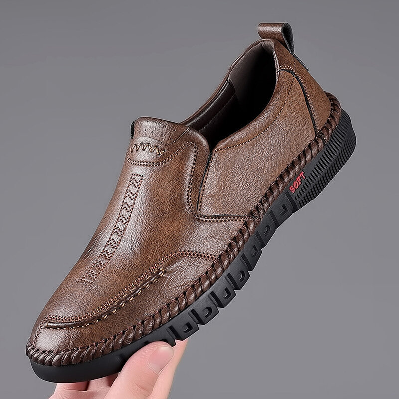 2023 أحذية رجال أعمال جلدية بدون كعب أحذية بدون كعب للرجال قابلة للتنفس أحذية مريحة للرجال أحذية الصيف للرجال