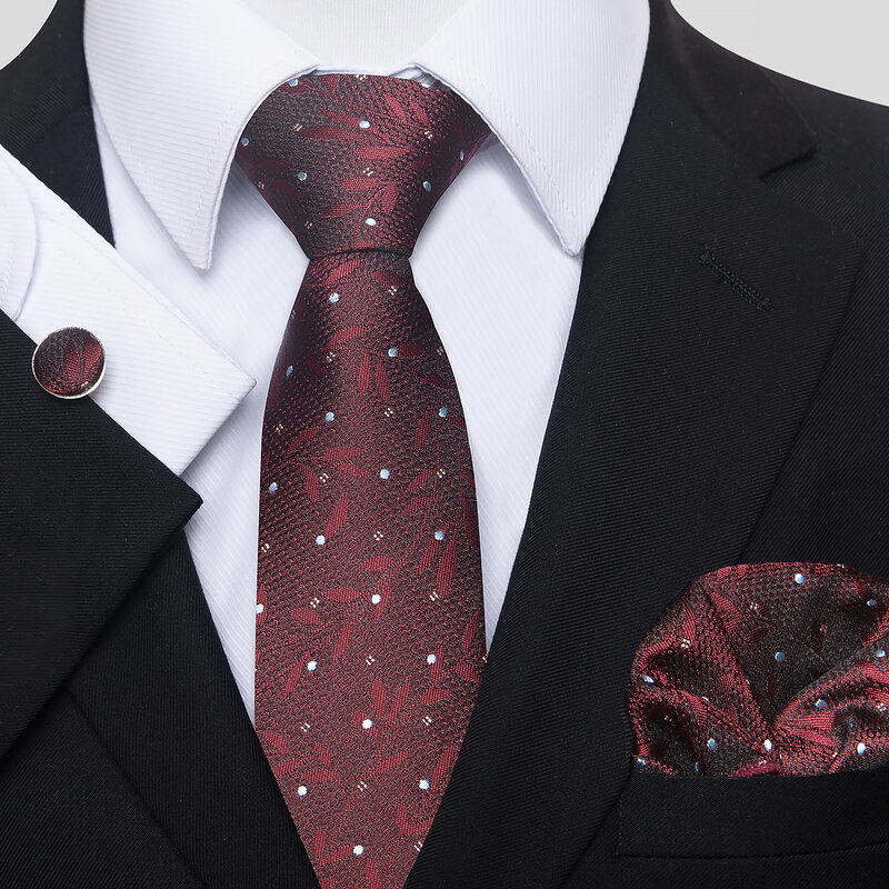 فاخر التعادل للرجال 100% الحرير التعادل منديل مجموعة أزرار أكمام ربطة العنق hombre الملابس الرسمية المطبوعة عيد الأب