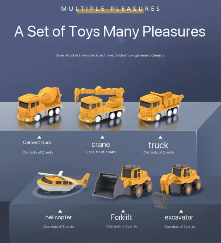 لعبة روبوت التحول المغناطيسي متعددة الوظائف للأطفال ، حفارة سيارة هندسية ، شاحنة خلاط ، مجموعة تشوه