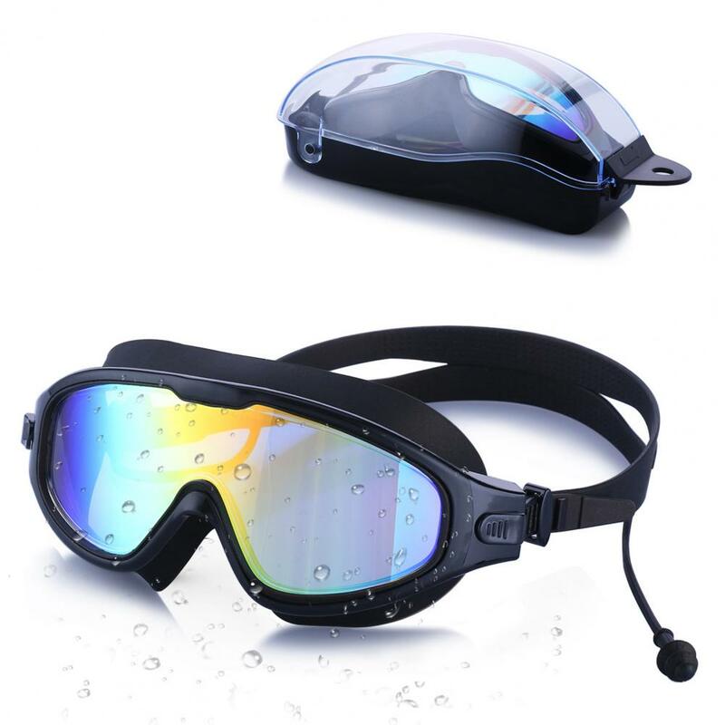 نظارات سباحة للكبار مع رؤية واسعة ، حماية ضد الضباب ، حزام قابل للتعديل لنظارات السباحة التي لا تسرب