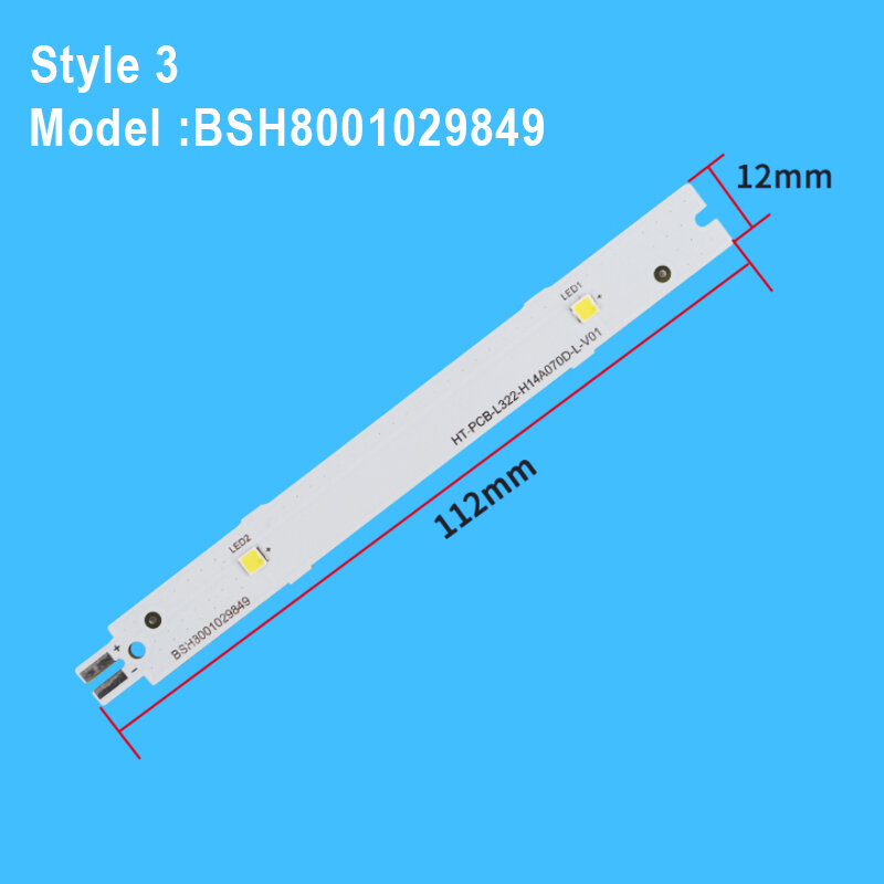 قطع غيار شريط الإضاءة LED لثلاجة سيمنز بوش ، أجزاء التبريد ، BSH8001029849 ، DC12V