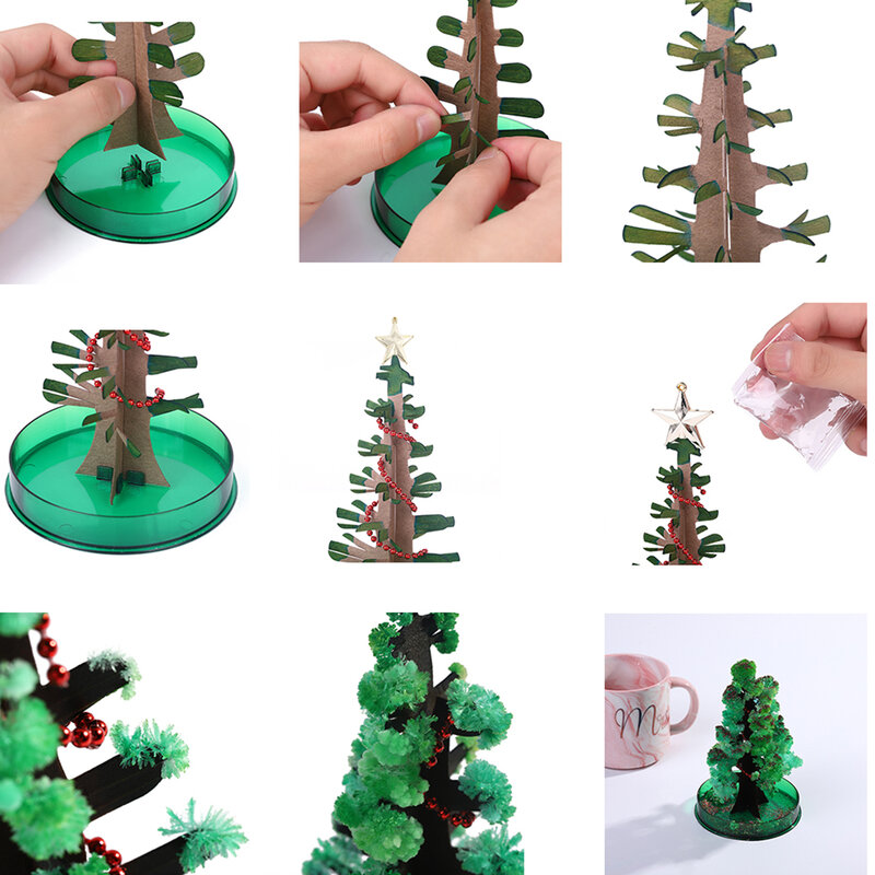تزايد شجرة الكريستال ورقة شجرة عدة كريستال تزايد شجرة اللعب هدايا للأطفال عيد الميلاد هدية عيد ميلاد