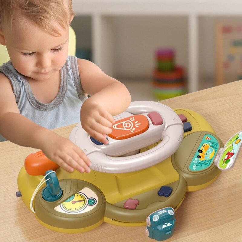 لعبة عجلة قيادة الطفل مع الموسيقى والضوء لعبة مونتيسوري اللطيفة دروبشيبينغ