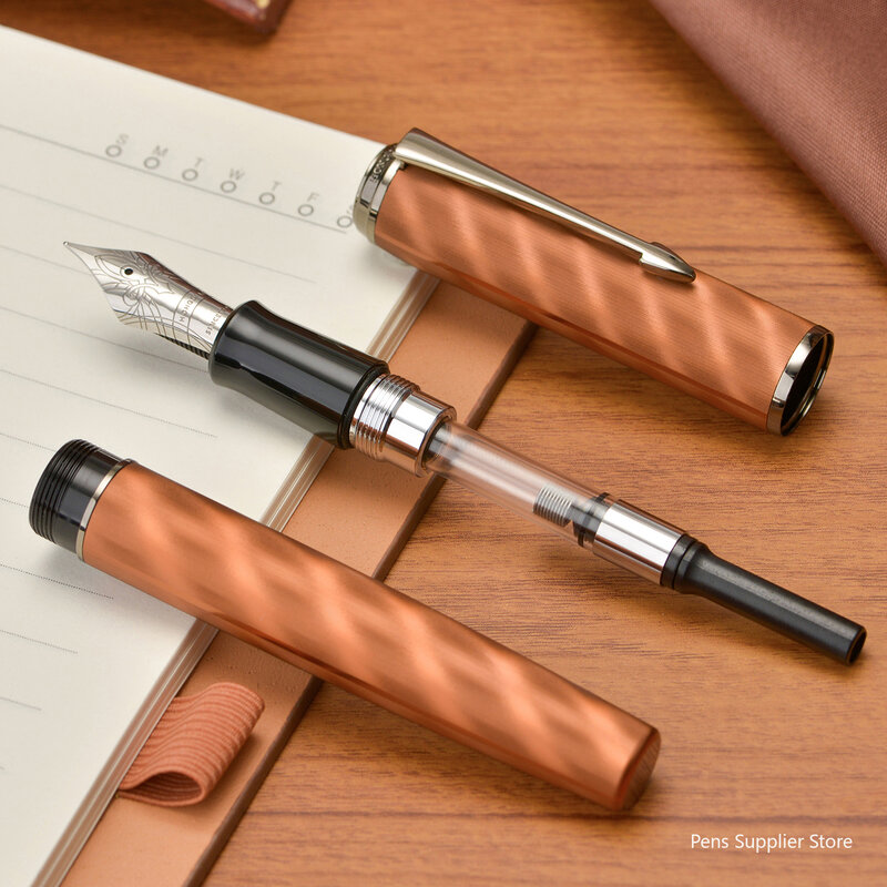 Hongdian A9 قلم حبر ، كتابة معدنية بنمط تموج ، قلم هدايا مكتبي ، #8 ، EF F neb