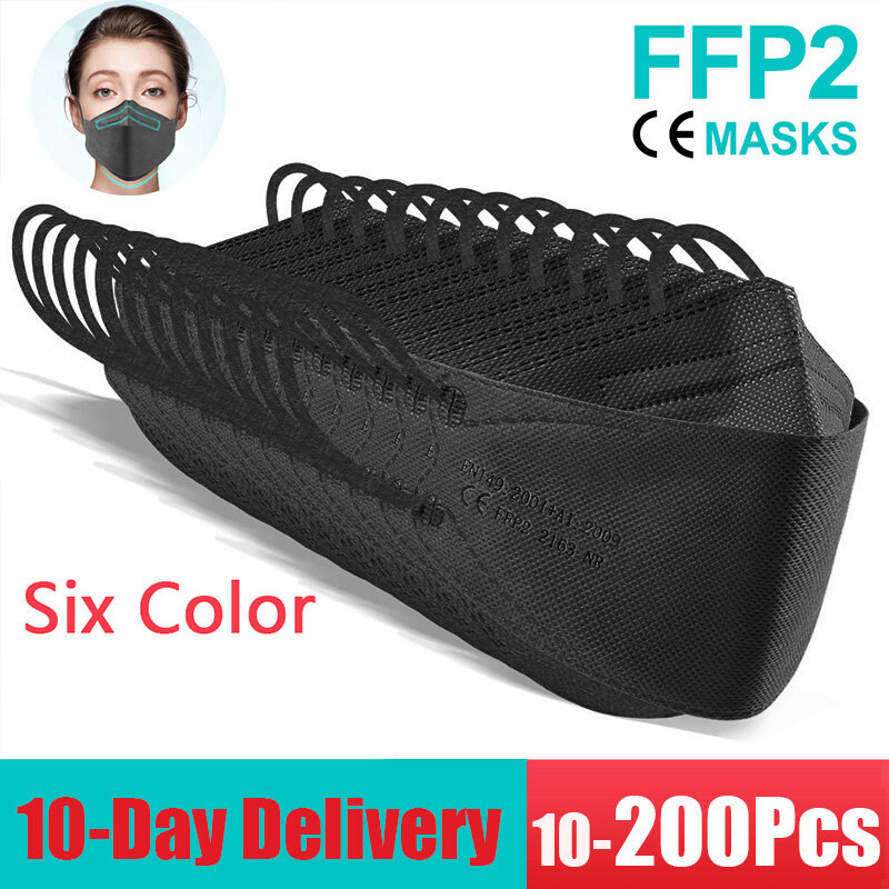 10 أيام التسليم! قناع FFP2 المعتمد للسلامة الصحية من الغبار جهاز تنفس يمكن إعادة استخدامه أقنعة الوجه للكبار قناع FPP2 Mascarillas KN95 للأسماك