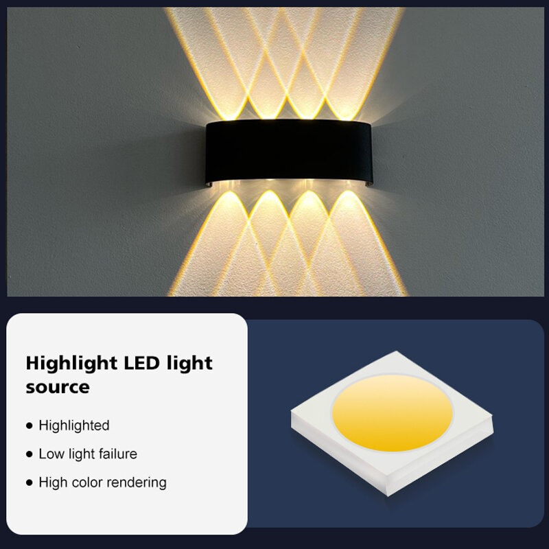 LED مصابيح جدارية خارجيه مقاوم للماء IP65  مصباح جداري الألومنيوم  اضاءه جداريه   داخليه  لغرفة النوم غرفة المعيشة الممر الإضاءة في الأماكن المغلقة في الهواء الطلق