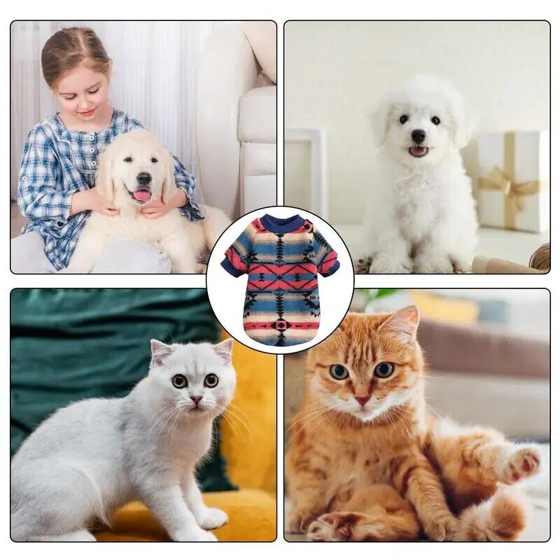 كنزة صوفية جرو سميك ، ملابس كلب دافئة ، طراز وطني ، ملابس حيوانات أليفة ، قطة صغيرة وكبيرة ، شتاء