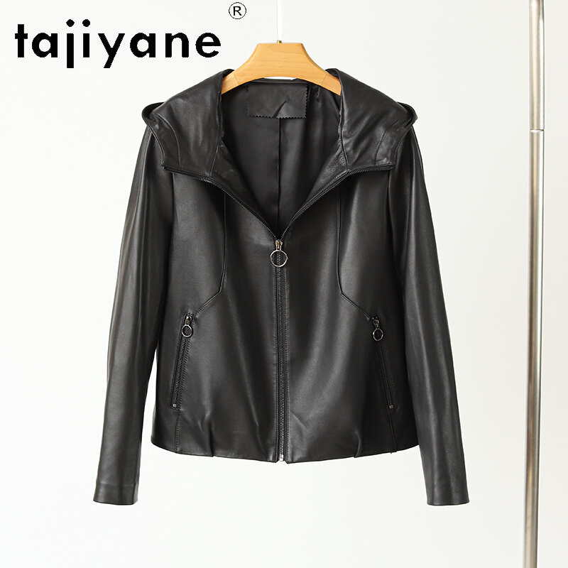 Tajiyane-معطف من جلد الغنم الأصلي للنساء ، جاكيت قصير من الجلد الحقيقي ، معاطف وجواكيت غير رسمية ، ملابس عالية الجودة ،