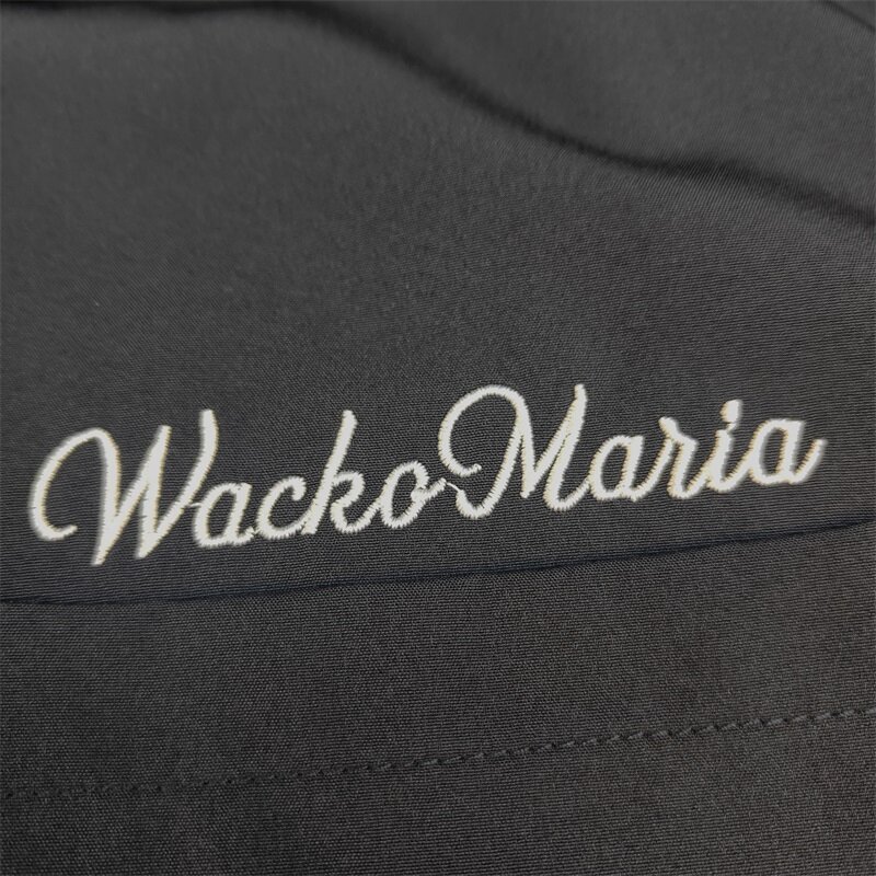 WACKO MARIA قميص غير رسمي للرجال والنساء ، أحادي اللون ، تطريز الشعار ، نمط الشاطئ ، عطلة الصيف ، جديد