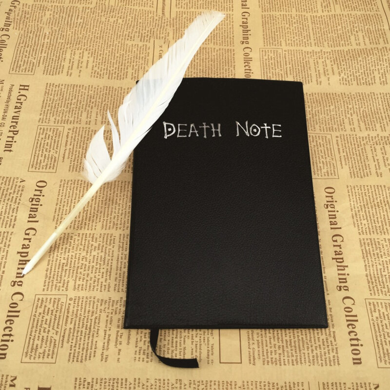 أنيمي دفتر الموت دفتر مع ريشة القلم Deathnote رجل المعرض ملاحظة القرطاسية يمكن إرسالها نيابة عن