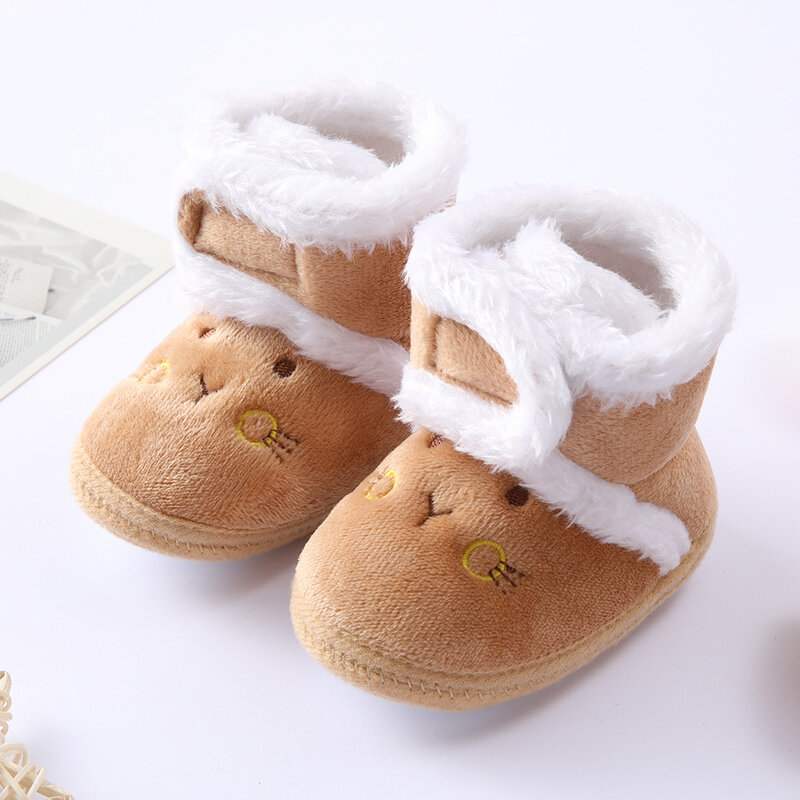 لينة وحيد الفراء أحذية الثلوج لحديثي الولادة ، أحذية طفل دافئ ، 1 سنة طفل الفتيات والفتيان ، 0 إلى 1 سنة ، الخريف والشتاء